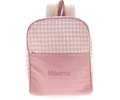 Mochila Vichy Rosa Personalizable