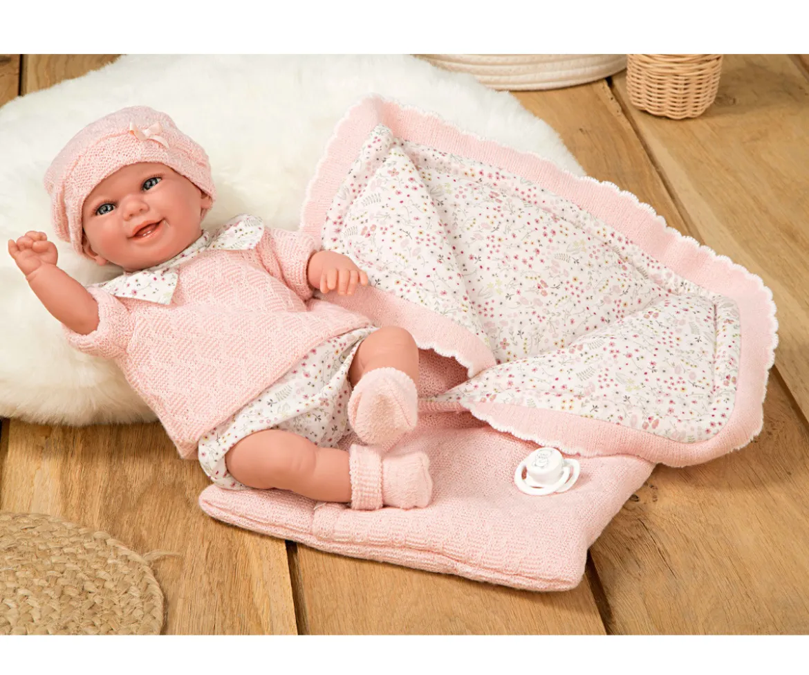 Muñeca Elegance 35 cm Baby to Rosa con Manta