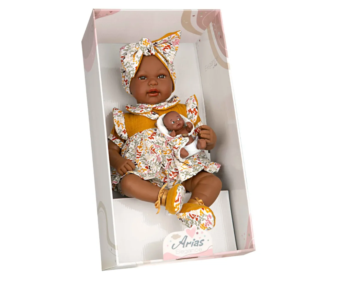 Muñeca Elegance Mies Mulato 45cm y Aran Mostaza