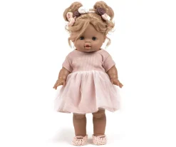 Muñeca Gordis Leopoldina con Vestido Tutú, Calentadores, Patines y Corona Flores