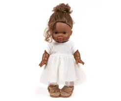 Muñeca Gordis Leopoldina con Vestido Tutú, Calentadores, Patines y Corona Flores