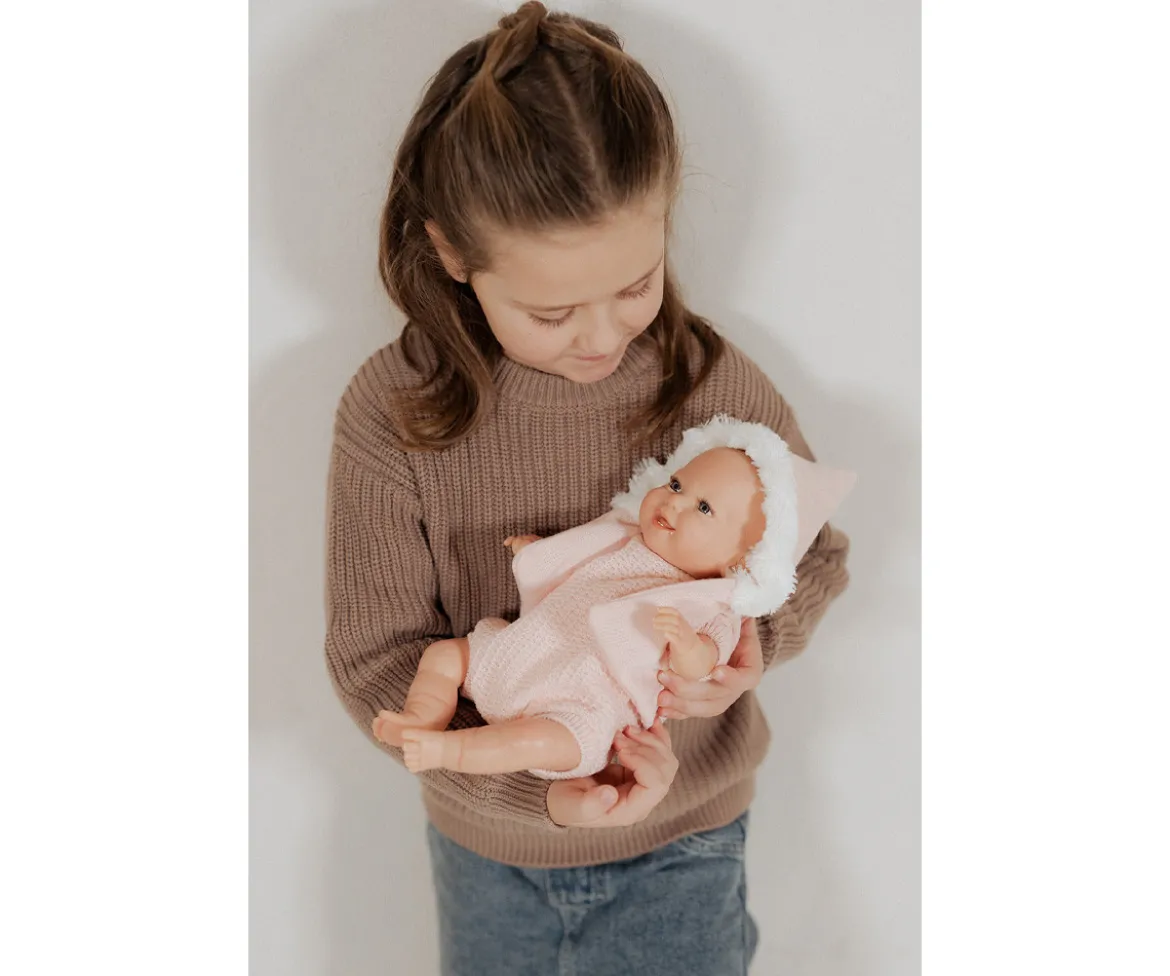 Muñeca Reborn Mabel Rosa 35cm con Saco Portabebé