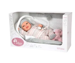 Muñeca Reborn Nadia Rosa 40cm con Manta y Peluche