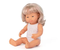 Muñeca Síndrome Down Rubia 38 cm