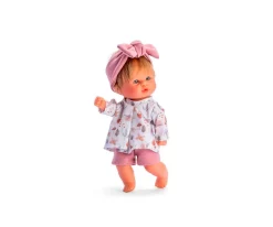 Muñeco Bomboncín con Camisa Caracoles, Pantalón Corto y Diadema Rosa