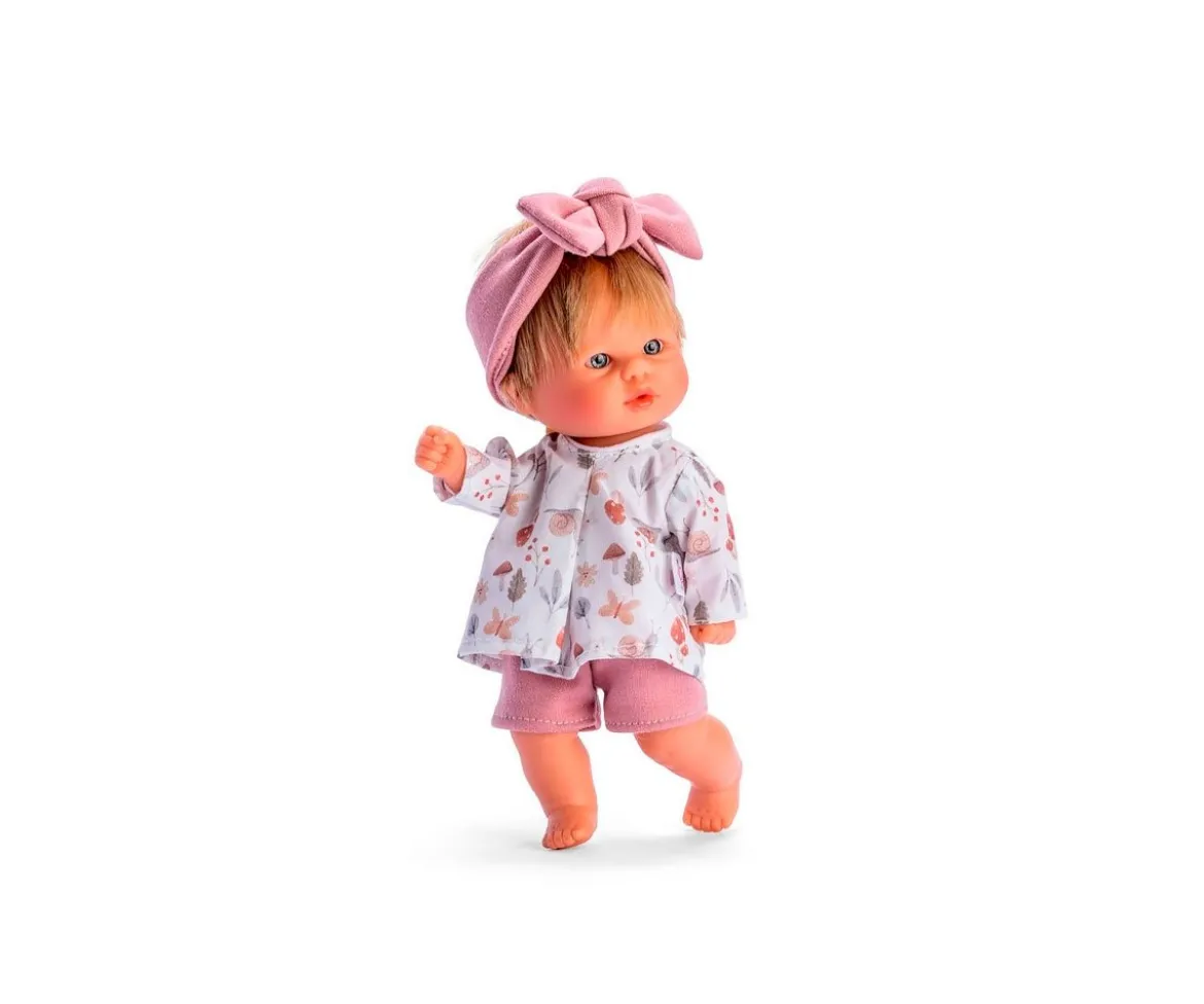 Muñeco Bomboncín con Camisa Caracoles, Pantalón Corto y Diadema Rosa
