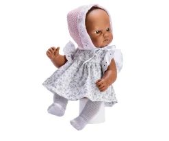 Muñeco Gordi Mulato con Vestido de Flores Capota Rosa