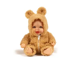 Muñeco Guillo con Mono Winnie en Bouclette Camel 21cm