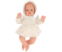 Muñeco Helena con Vestido y Gorrito White Flowers