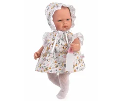 Muñeco Oli con Vestido Flores Grises y Rosas 30cm