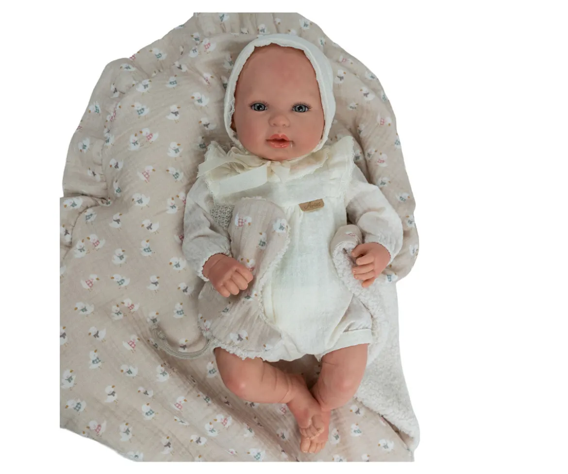 Muñeco Reborn Camila 45cm con Manta y Doudou