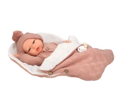 Muñeco Reborn Elba Rosa 40cm con Saco de Dormir