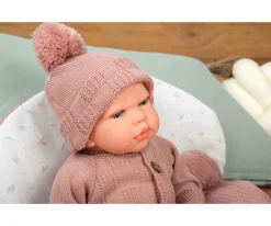 Muñeco Reborn Elba Rosa 40cm con Saco de Dormir