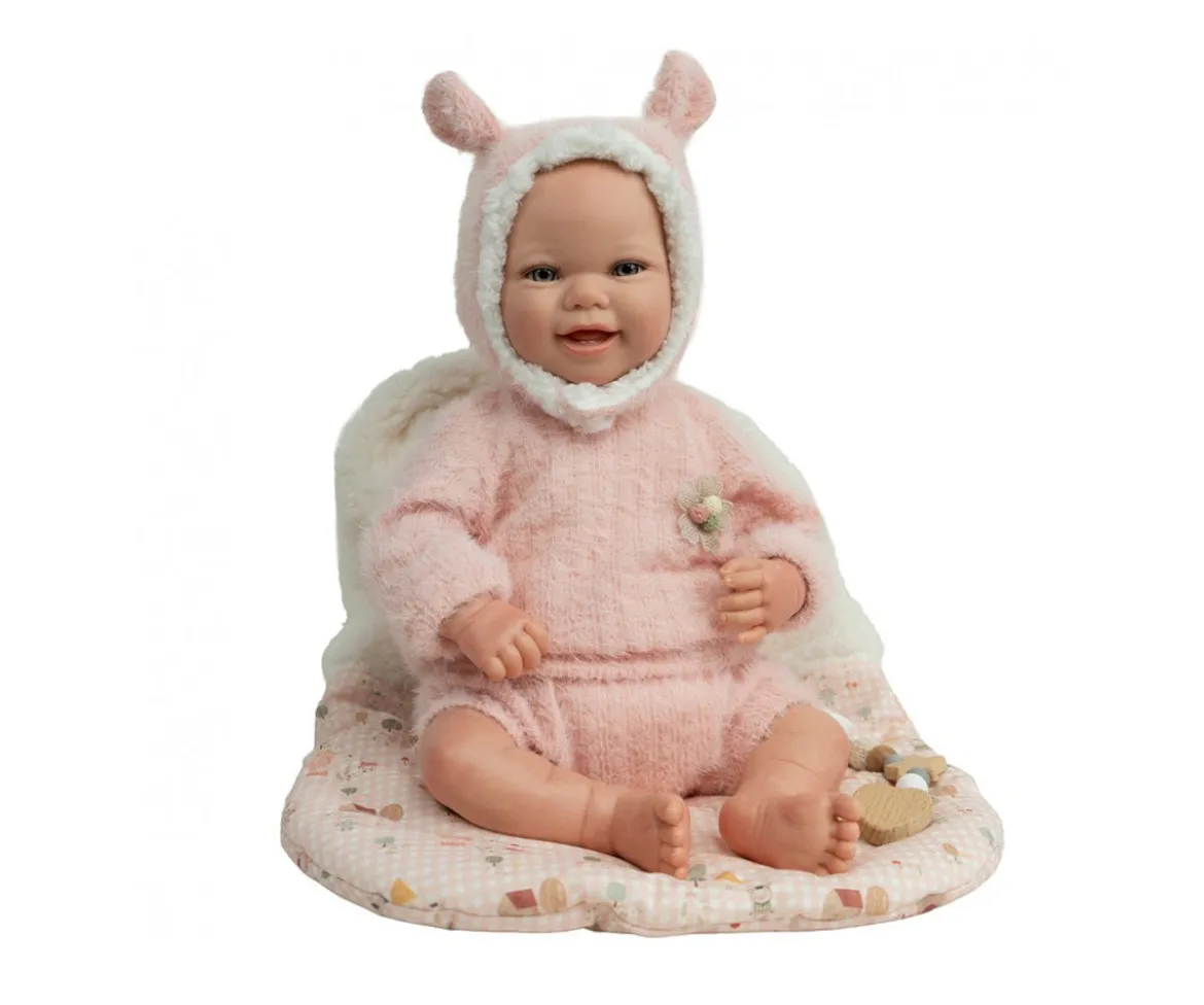 Muñeco Reborn Kira Rosa 45cm con Saco de Dormir