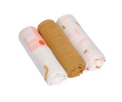 3 Muselinas Little Mateys Spicy Orange Bambú 80 cm