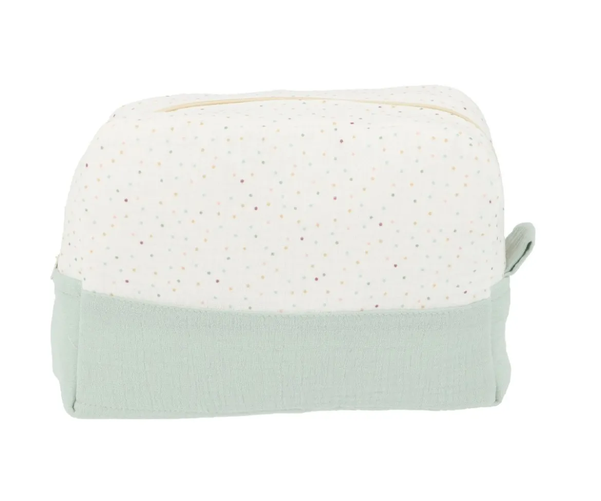 Neceser Grande Rainbow Dots Verde Personalizable