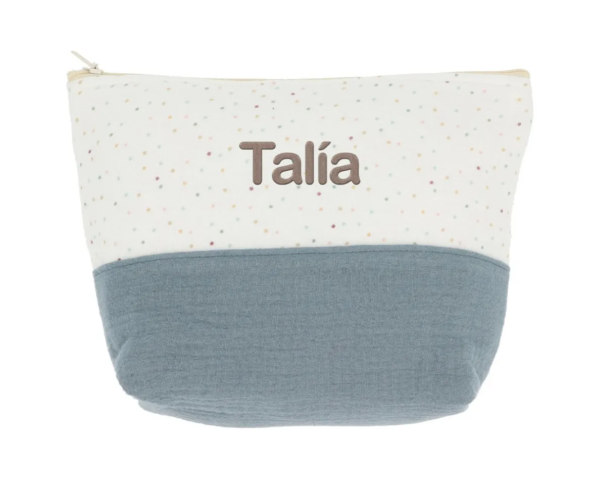 Neceser Infantil Rainbow Dots Azul Personalizable