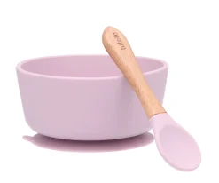 Pack Baby Meal Babero Silicona Fantastic Girl + Bol Silicona y Cuchara Lilac