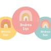 Pack 3 chapas Personalizadas Arcoíris Rosa Nordic