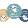 Pack 3 Chapas Personalizadas Pandas in Space