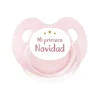 Pack Chupete Retro Rosa Mi Primera Navidad + Chupetero Terracota