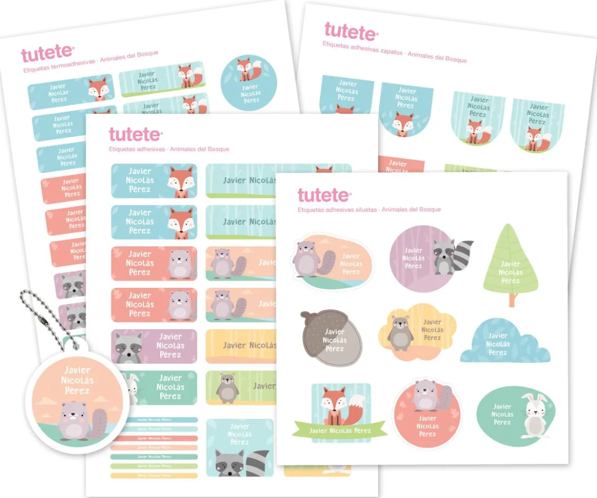 Pack Combinado Termo y Pegatinas Animales de Bosque