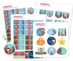 Pack Combinado Termo y Pegatinas Caperucita