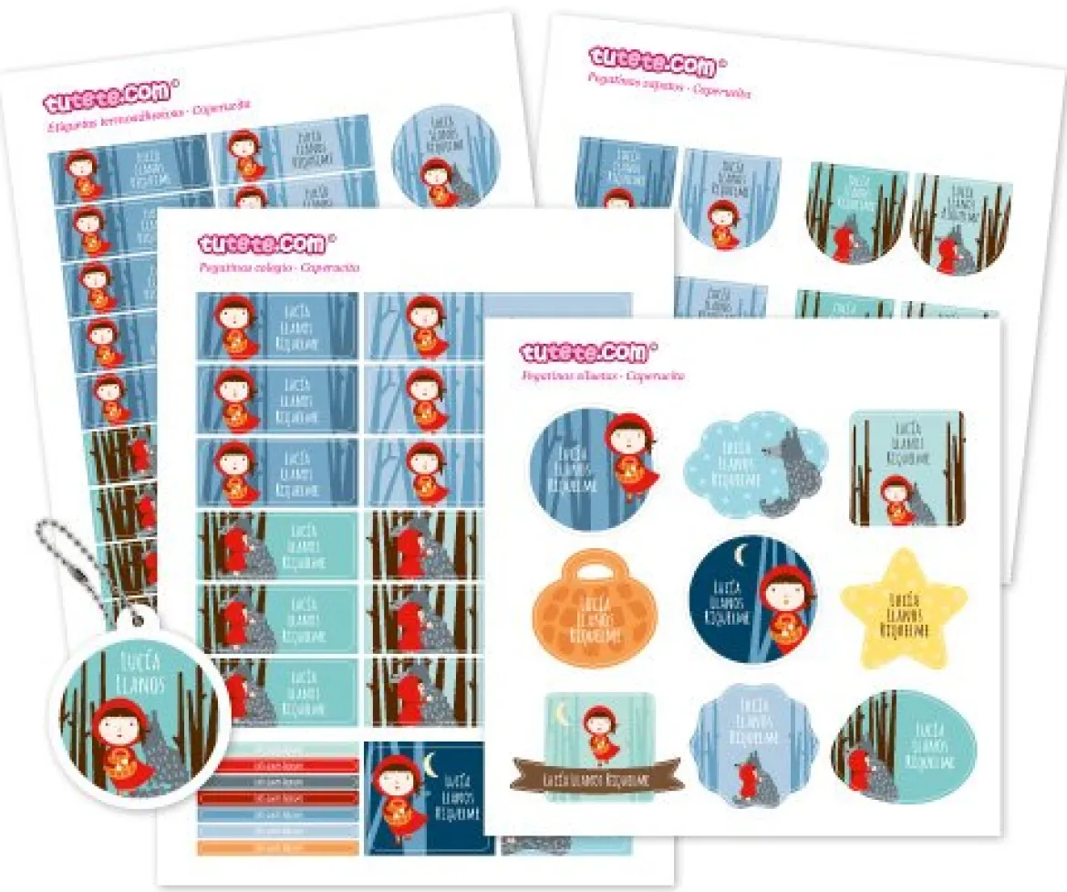 Pack Combinado Termo y Pegatinas Caperucita