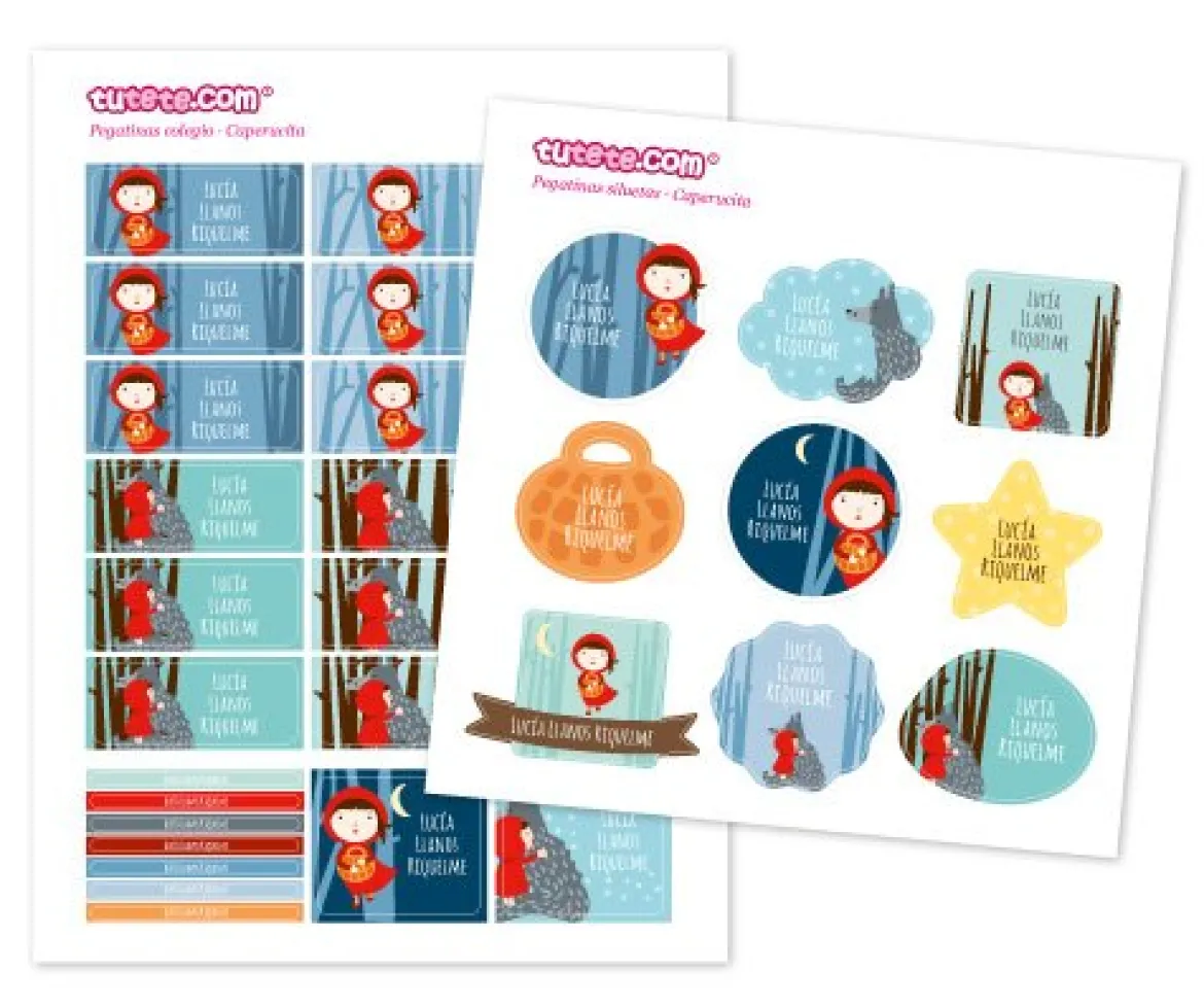 Pack Combinado Termo y Pegatinas Caperucita