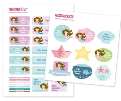 Pack Combinado Termo y Pegatinas Sirena