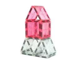 Pack Glitter Tiles Transparent/Pink 16 piezas