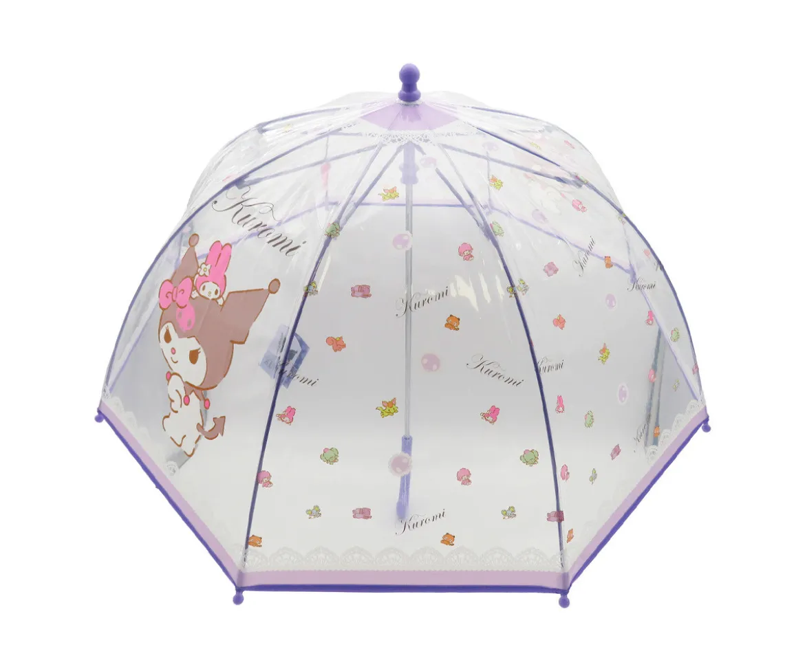 Paraguas Manual Infantil Kuromi Transparente Burbuja