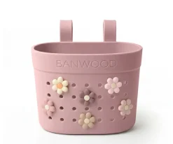 Patinete Banwood Eco + Cesta Pin & Ride Dusty Rose y Pines Flores