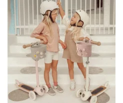 Patinete Banwood Eco + Cesta Pin & Ride Faded Pink y Pines Magia