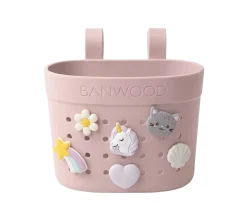 Patinete Banwood Eco + Cesta Pin & Ride Faded Pink y Pines Magia