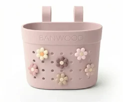 Patinete Banwood Eco + Cesta Pin & Ride Ivory y Pines Flores