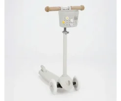 Patinete Banwood Eco + Cesta Pin & Ride Ivory y Pines Flores