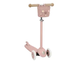 Patinete Banwood Eco + Cesta Pin & Ride Ivory y Pines Flores
