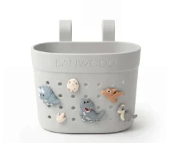 Patinete Banwood Eco + Cesta Pin & Ride Ivory y Pines Flores