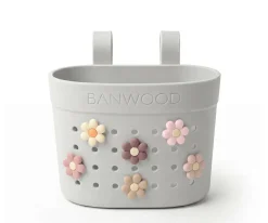 Patinete Banwood Eco + Cesta Pin & Ride Ivory y Pines Flores