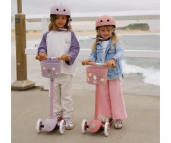 Patinete Banwood Eco + Cesta Pin & Ride Lavender y Pines Magia