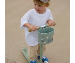 Patinete Banwood Eco + Cesta Pin & Ride Olive y Pines Dinosaurios