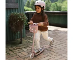 Patinete Banwood Eco + Cesta Pin & Ride Raspberry y Pines Magia