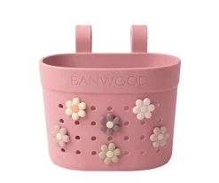 Patinete Banwood Eco + Cesta Pin & Ride Raspberry y Pines Magia