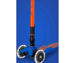 Patinete Maxi Deluxe Plegable Neon Led Azul / Naranja