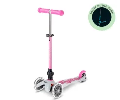Patinete Micro Deluxe Plegable Orion Glow Led Rosa