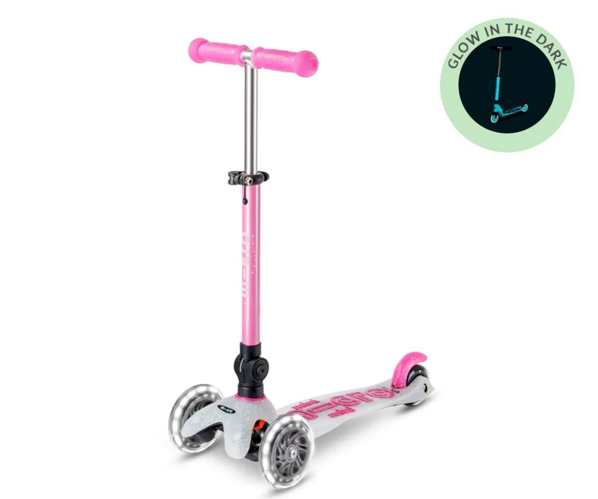 Patinete Micro Deluxe Plegable Orion Glow Led Rosa