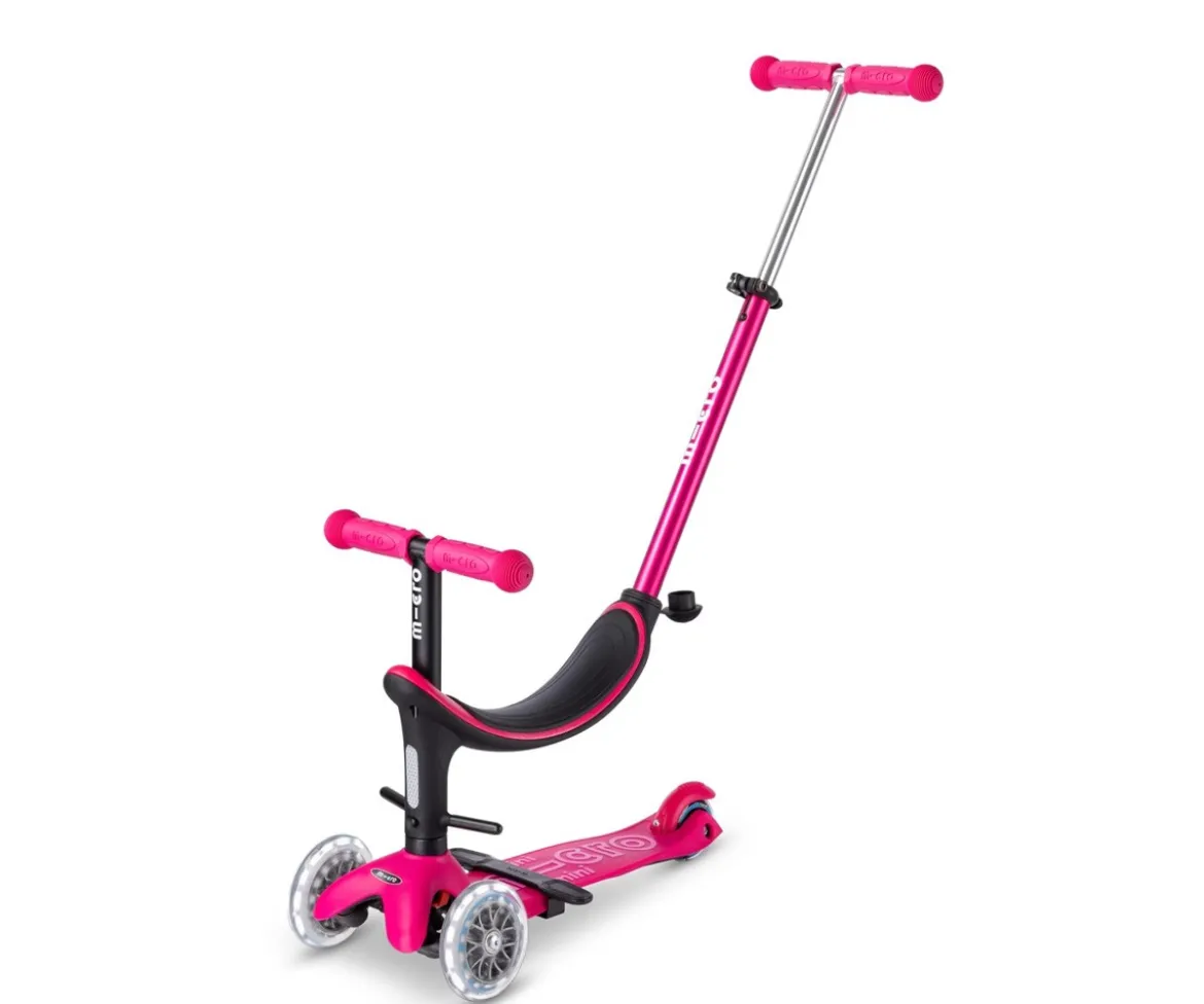 Patinete Mini Micro 4 en 1 Deluxe LED Rosa