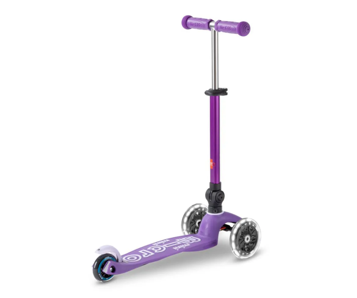 Patinete Plegable Mini Micro Deluxe Lila Luces LED