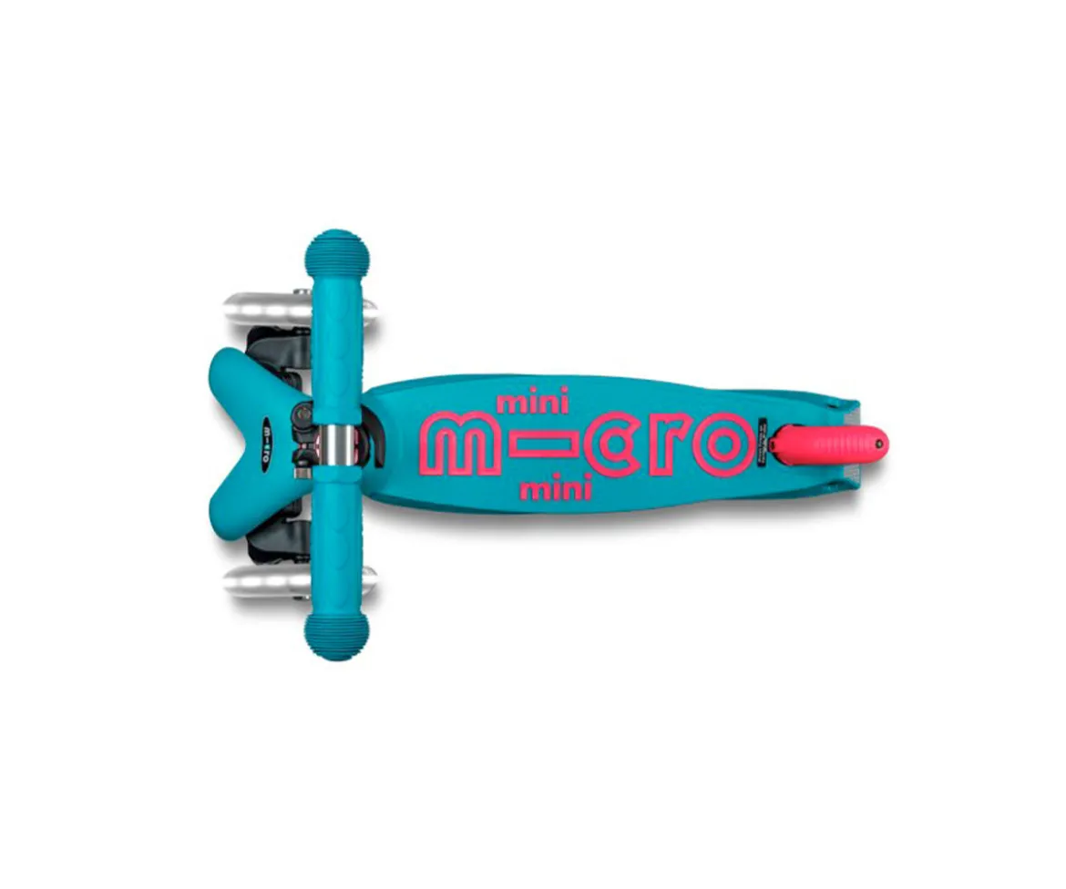 Patinete Plegable Mini Micro Deluxe Neon Aqua/Fucsia Luces LED